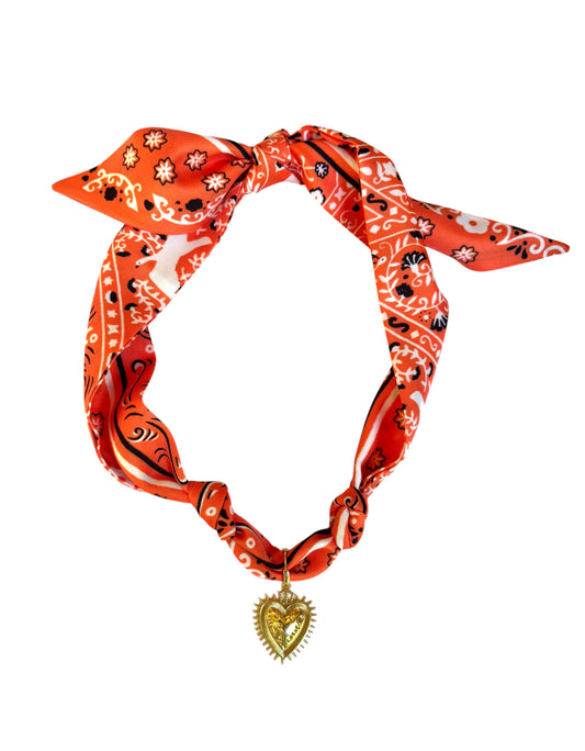 Cheyenne scarf necklace: Sweet Orange / Without charm