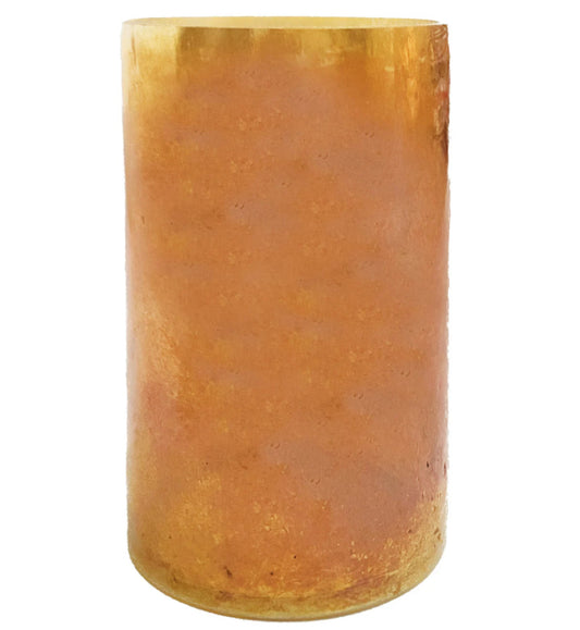 Recycled Glass Hurricane/Vase, Iridescent Orange Color