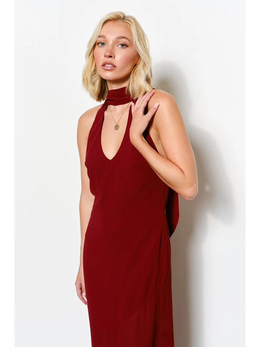 Celeste Plunge Neck Maxi Dress