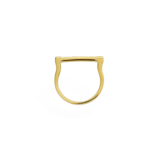 Waterproof Gold Diamond Bar Ring