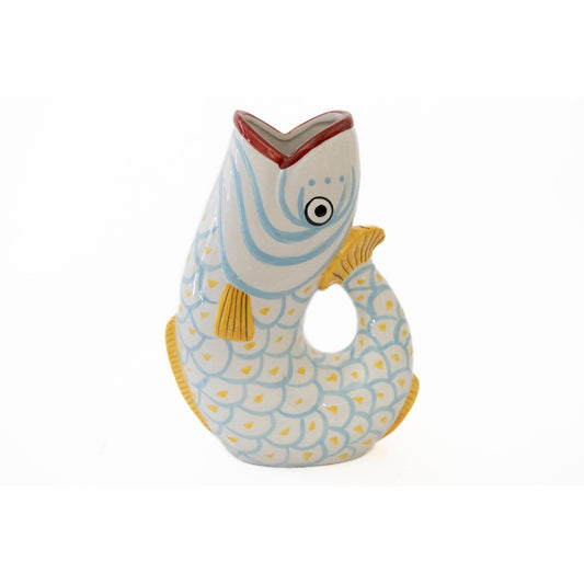 Patterned Ceramic Fish Vase: Arched Tail