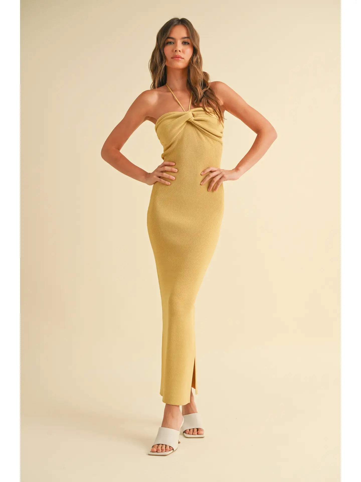 The Lemon Grass Halter Dress