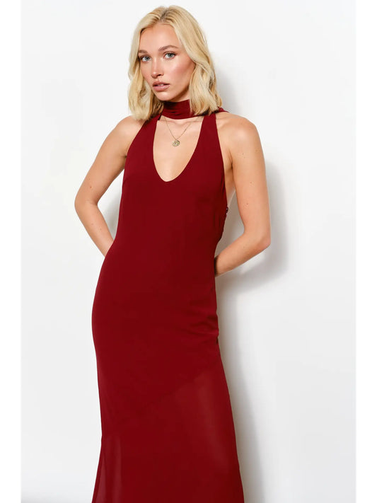 Celeste Plunge Neck Maxi Dress