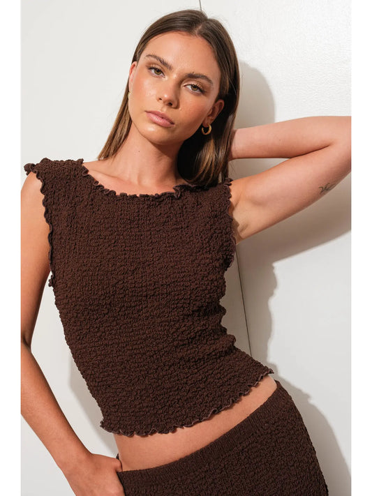 Clara Textured Boatneck Top