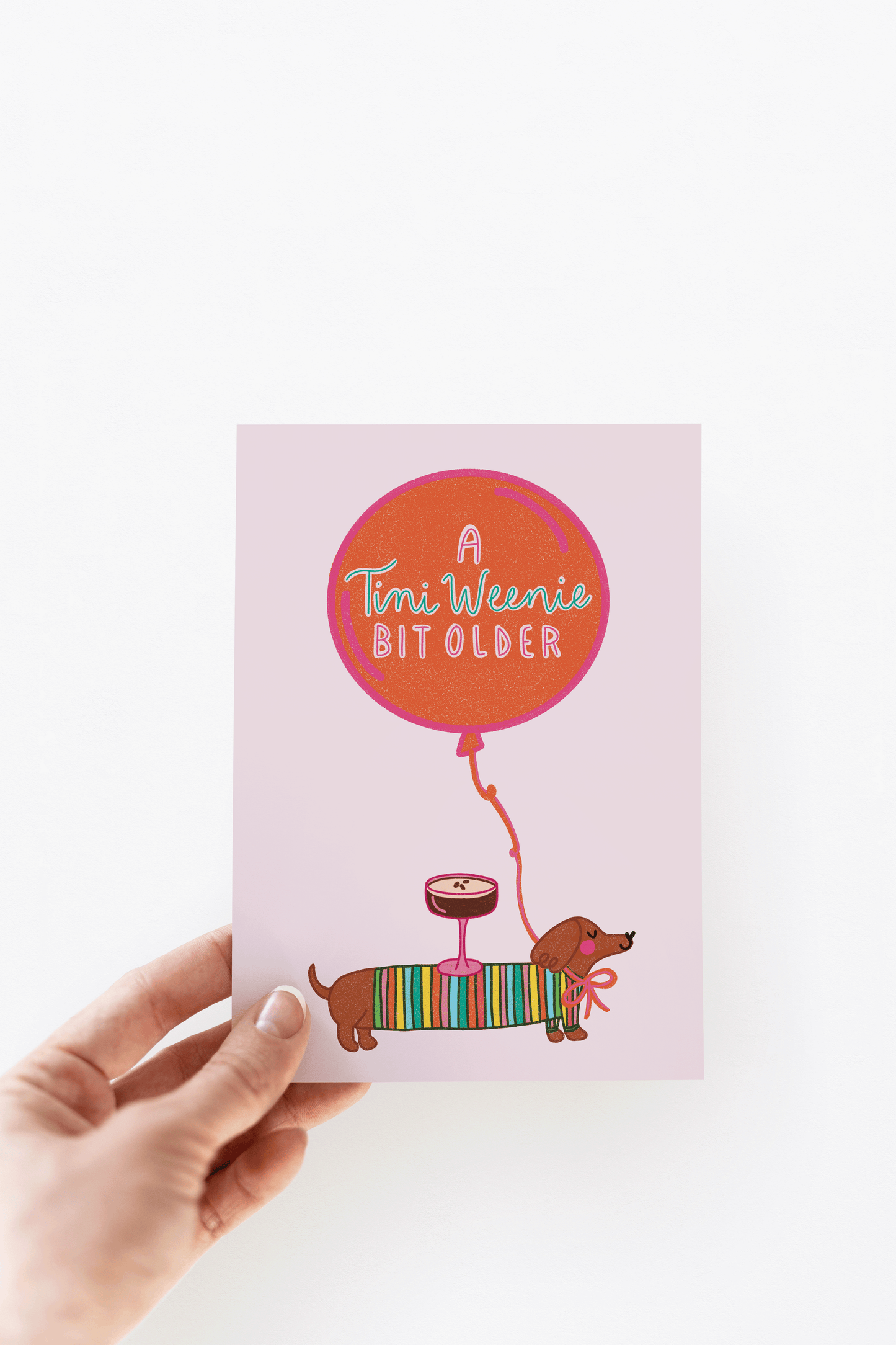 A Tini Weenie Bit Older Martini Dog Birthday Greeting Card
