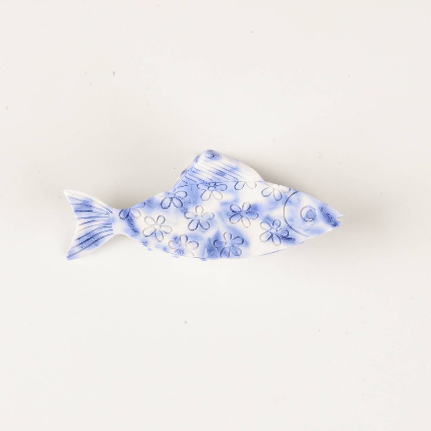 Coastal Floral Fish Claw Clip