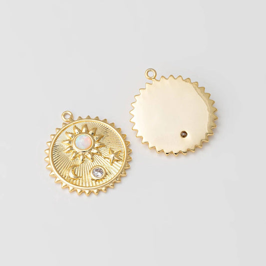 Opal Moon & Sun Charm