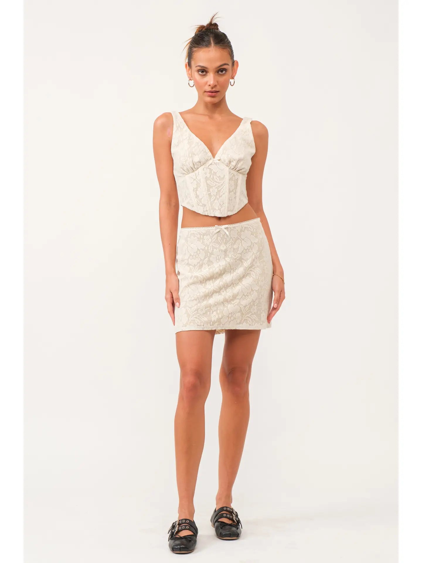 Amina Lace Mini Skirt w/ Bow