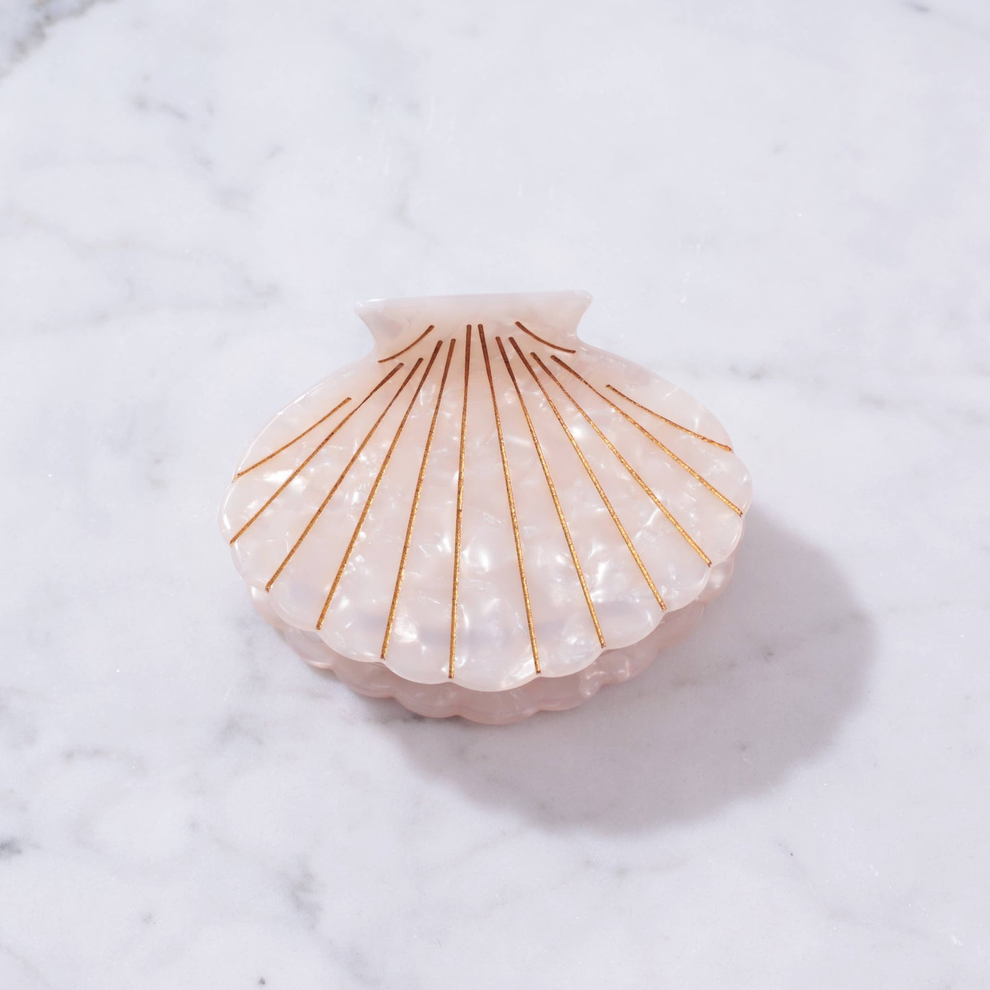 Eco-Friendly Scallop Shell Hair Clip Large: Pearl