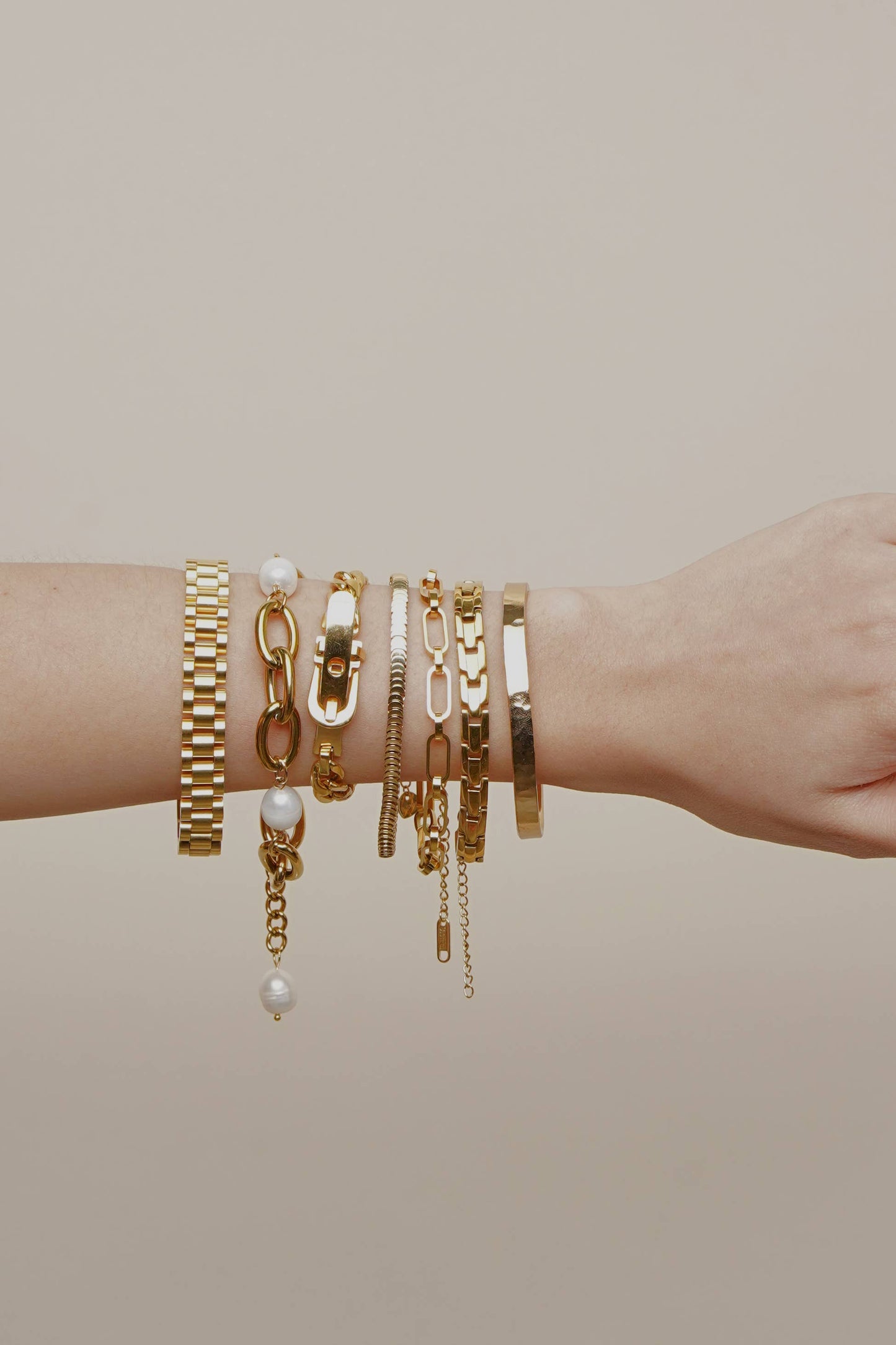 Chunky Chain Bracelet With Pearls