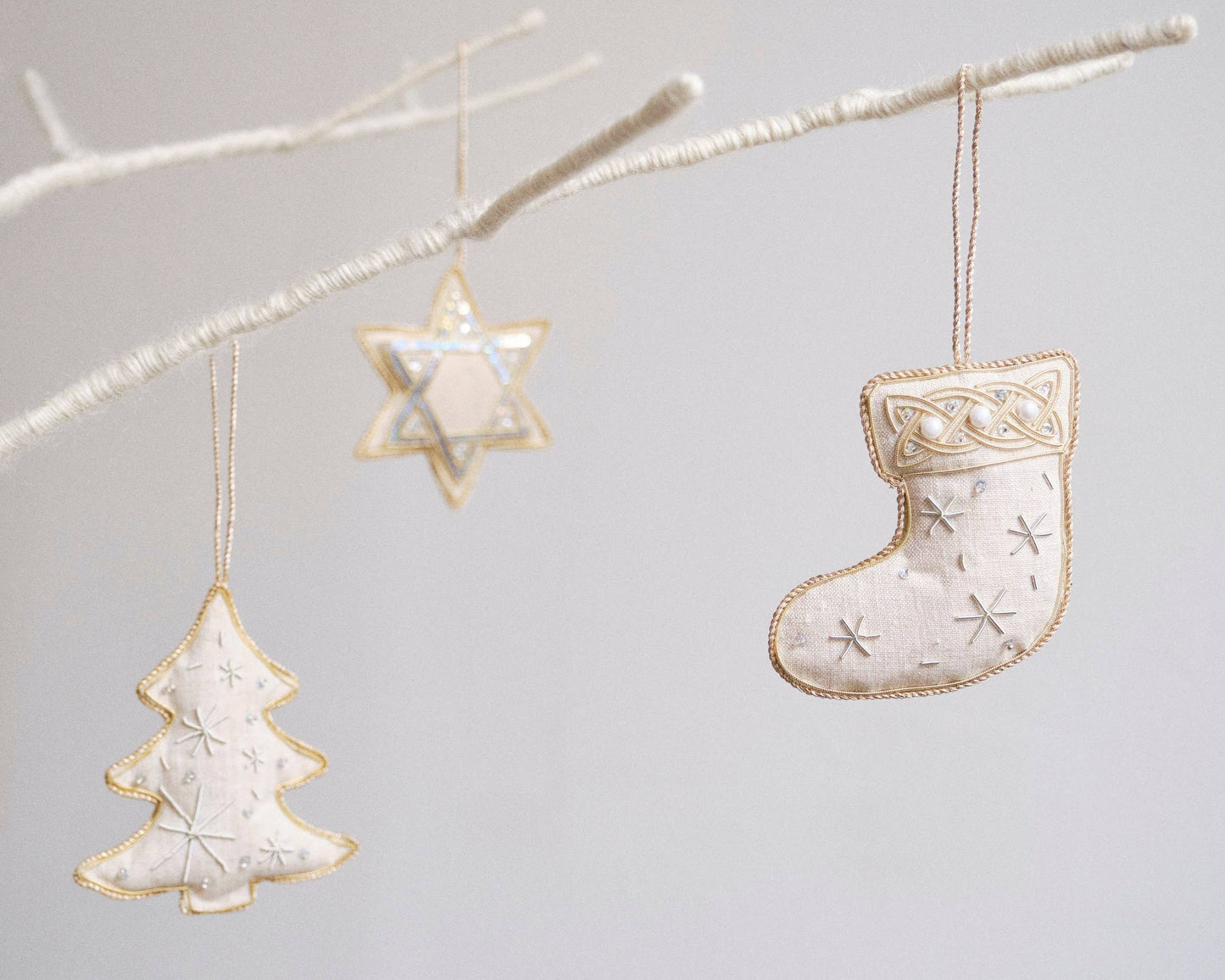 Star of David Irish Linen Hanukkah Holiday Ornament