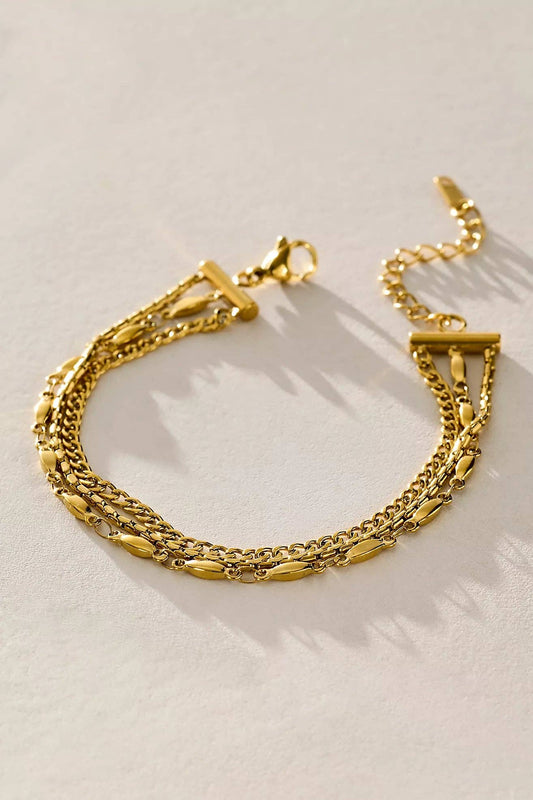 Waterproof Gold Triple Anklet