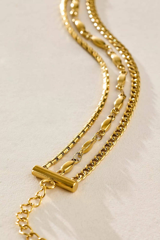 Waterproof Gold Triple Anklet