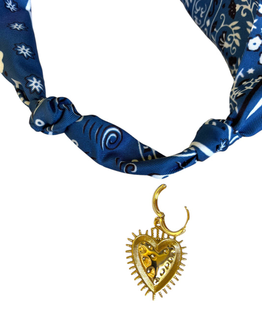 Cheyenne scarf necklace: Nautical Navy / Without charm