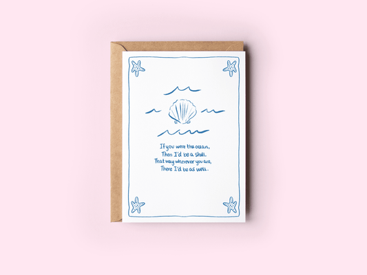 Shell & Sea Poem Love Romance Beach Coastal Greeting Card