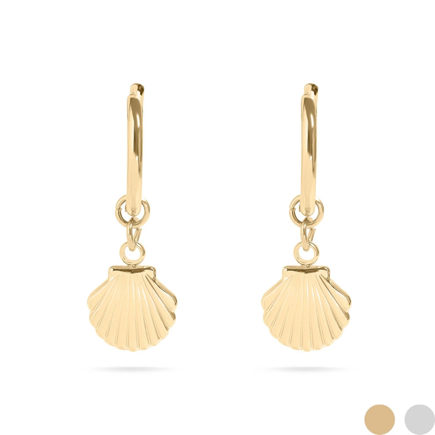 Shell Pendant Huggies