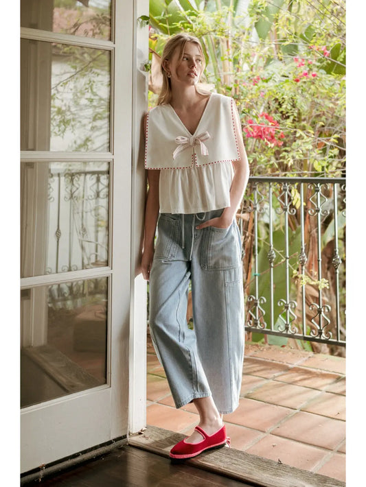 Sailor Collar Sleeveless Top