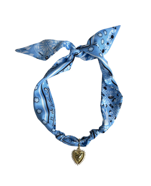 Cheyenne scarf necklace: Banjo Blue / Without charm