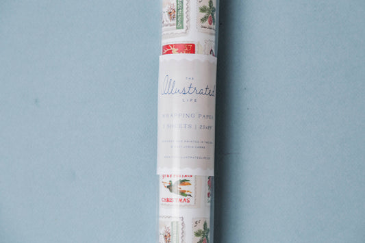 Vintage Holiday Stamps Gift Wrap