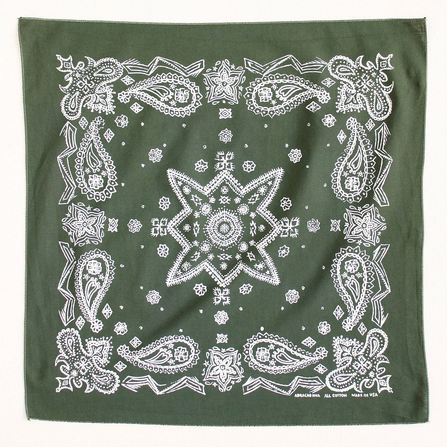 Olive Sketched Paisley Bandana