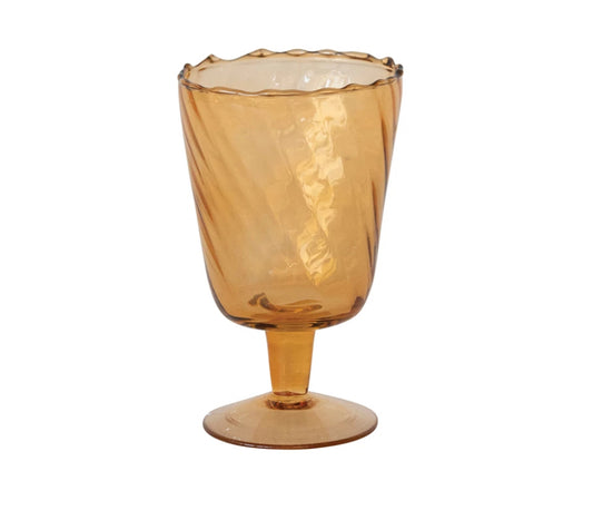 Recycled Glass Stemmed Vase/Votive Holder, Amber Color