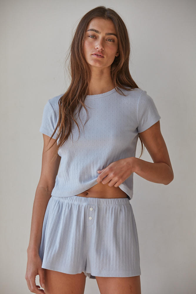 The Pointelle Ribbed Tee