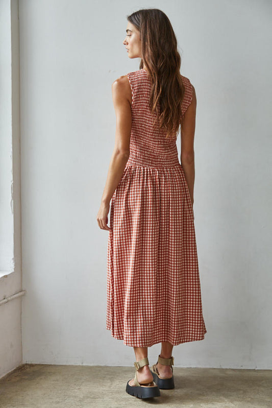 Sayler Gingham Smocked Dress