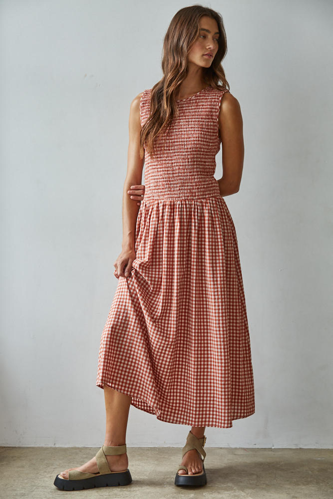 Sayler Gingham Smocked Dress