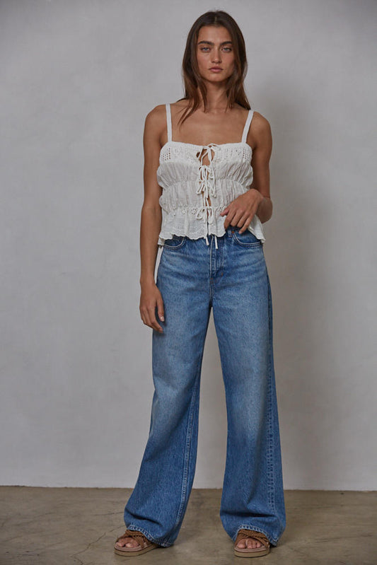 Best Guess Sleeveless Tie Top