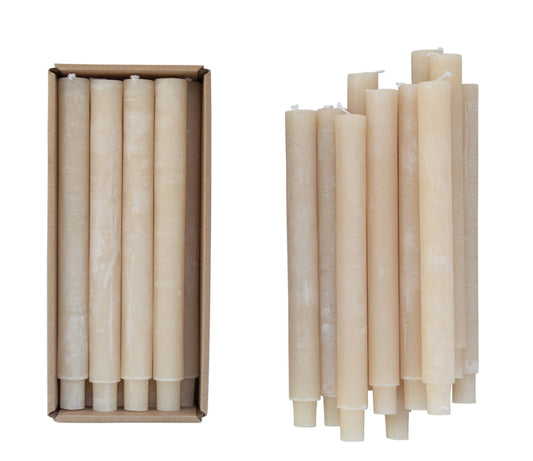 Unscented Taper Candles, powder finish, pack of 12