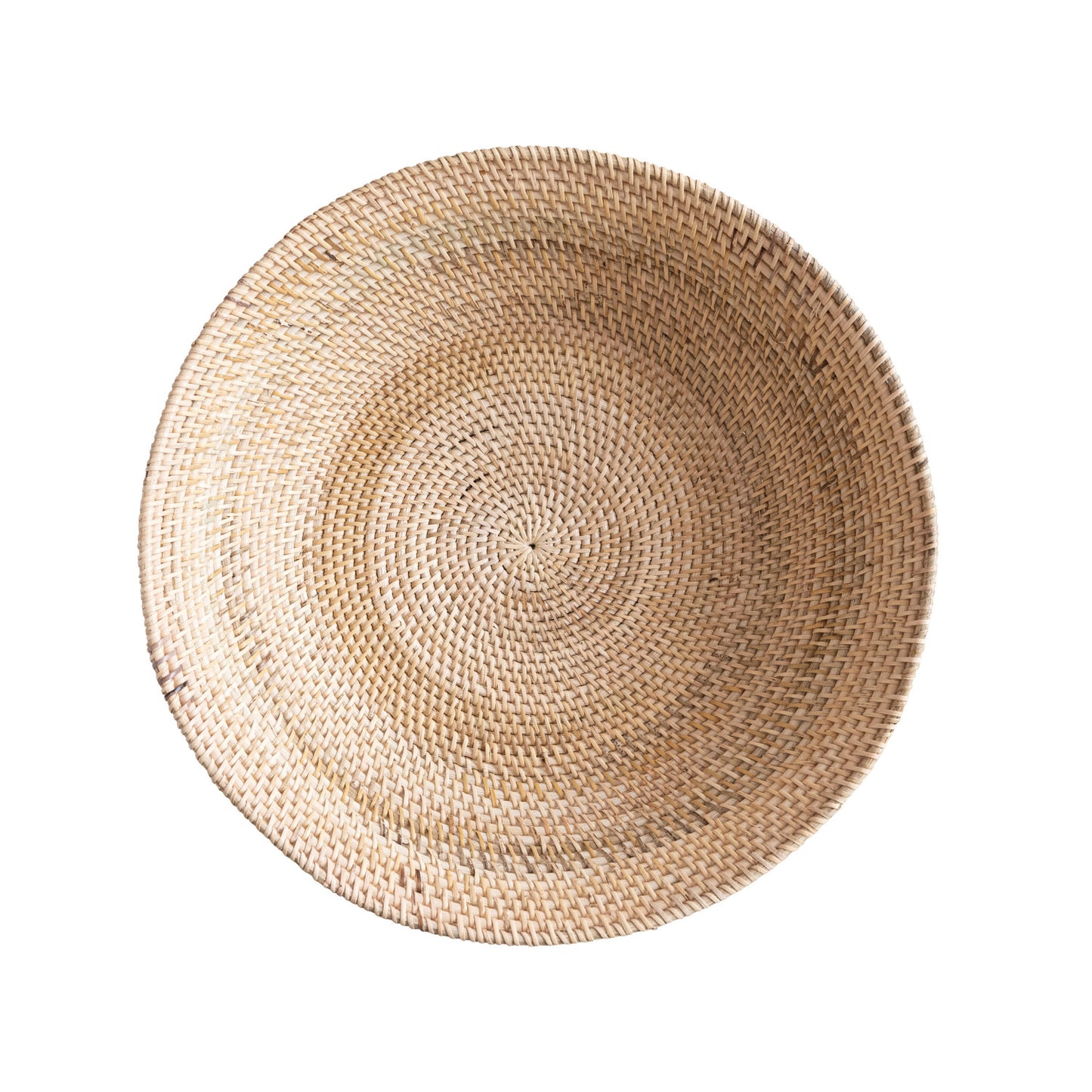 Decorative Hand-Woven Rattan Footed Bowl, Natural