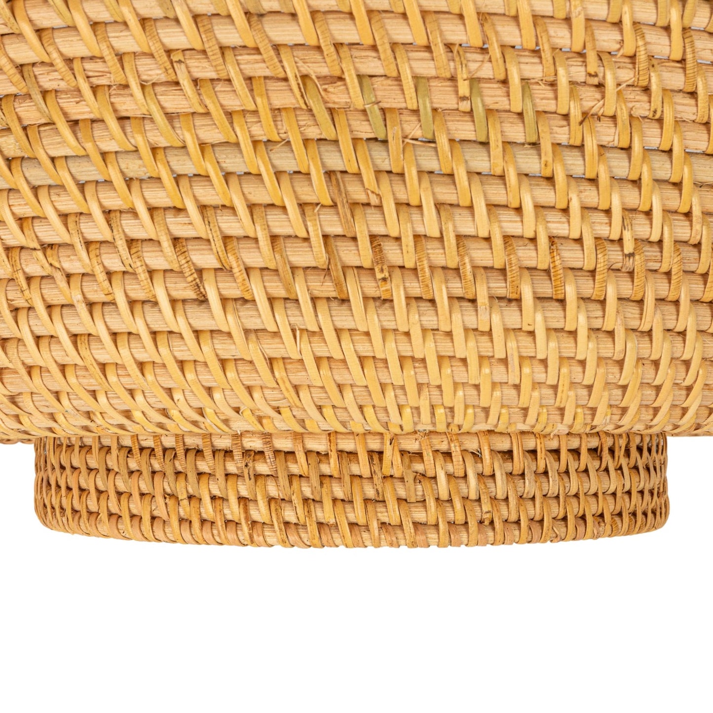 Decorative Hand-Woven Rattan Footed Bowl, Natural