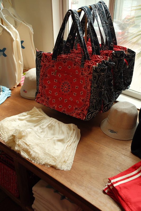 Bandana Print Canvas Tote