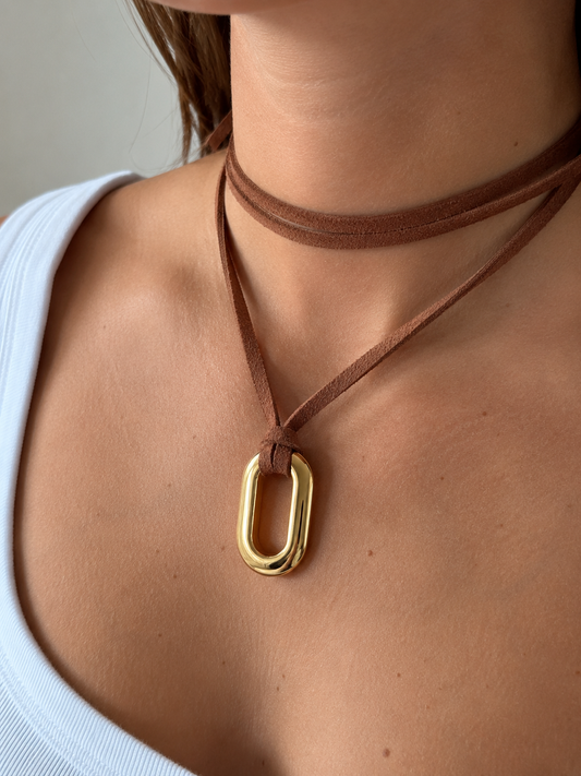 Fall Stone on Suede Necklace