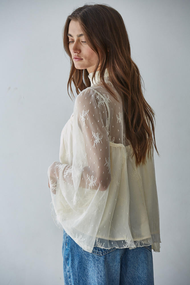 Fairy Kissed Mock Lace Top