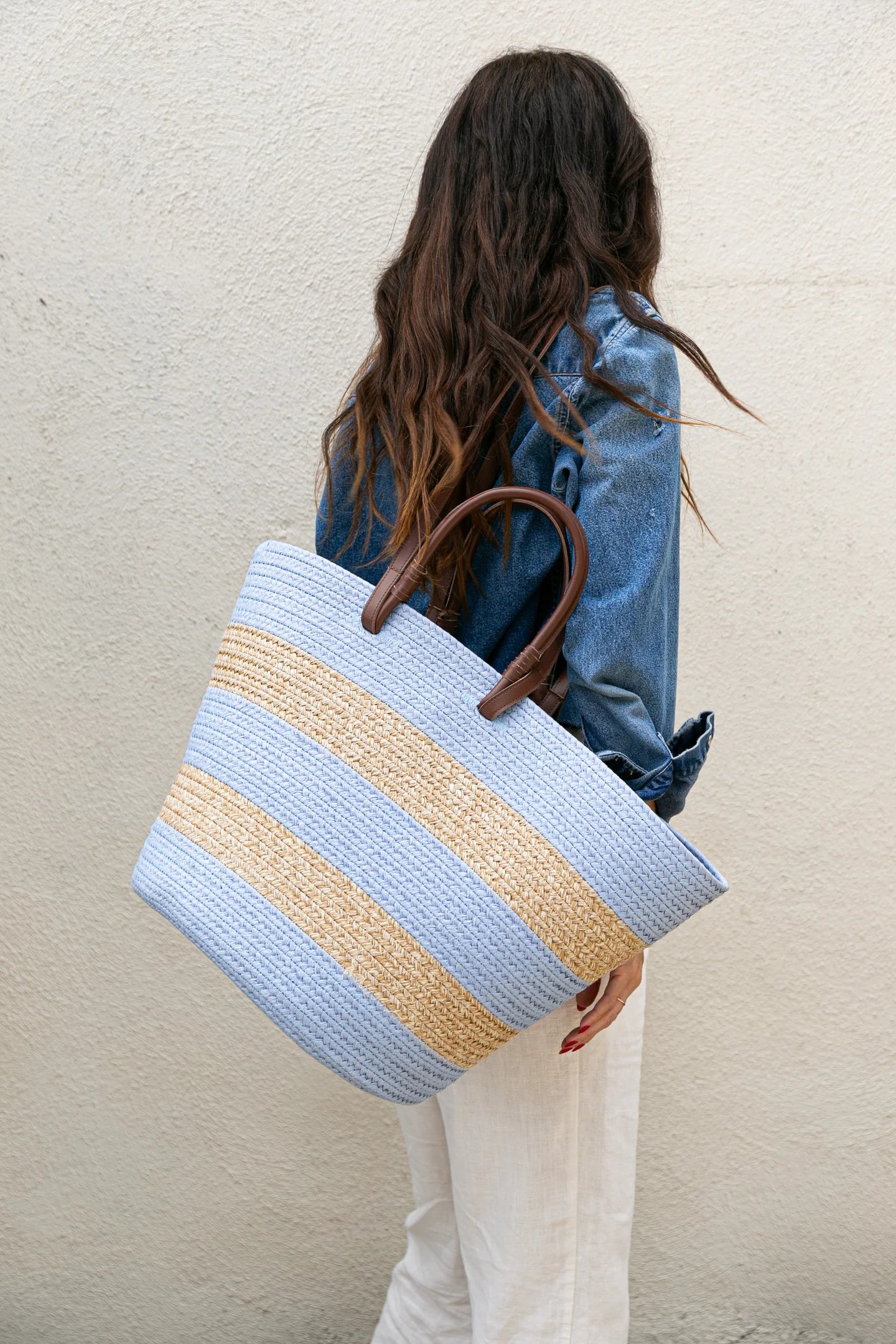 Laguna Fabric Basket Bag in Chocolate