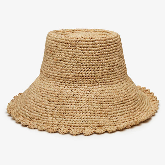 Lacey Raffia Bucket in Natural