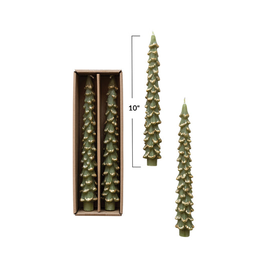 The Tree Taper set, Green & Gold (Tall)