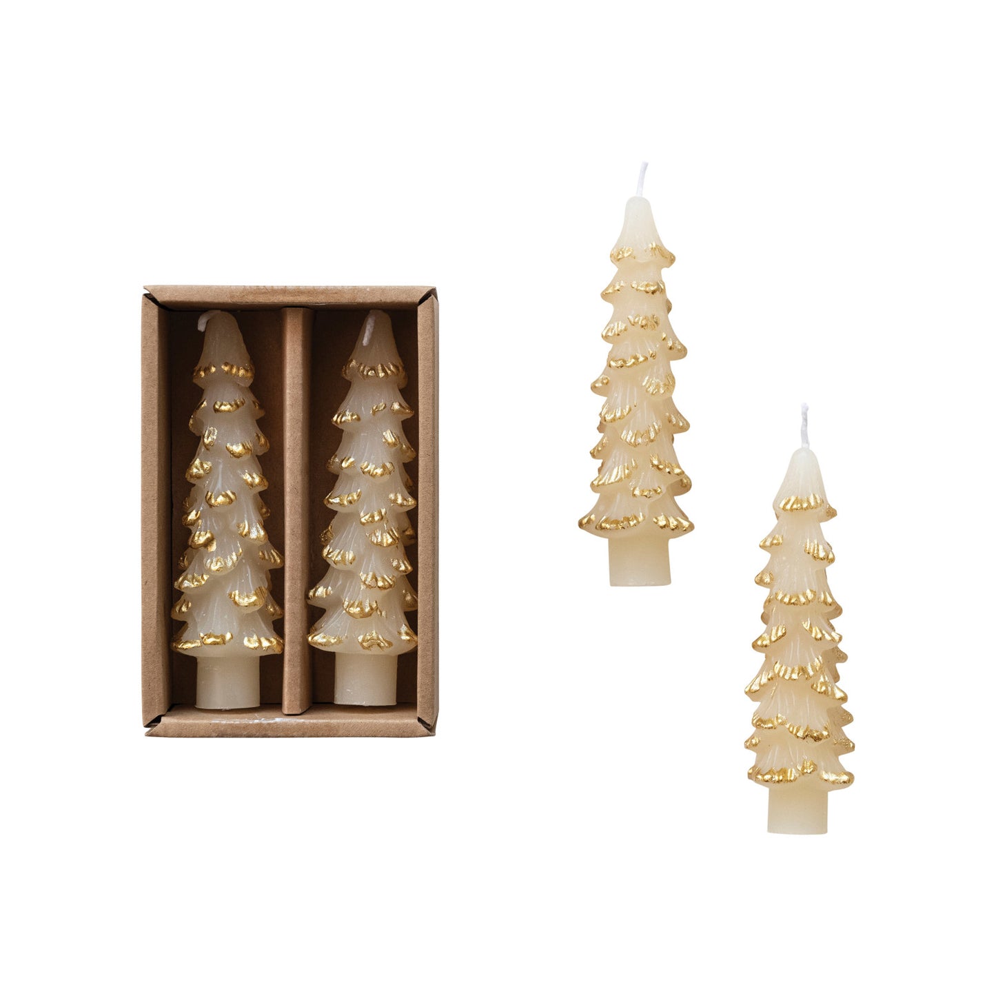 The Tree Taper set, White & Gold (Short)