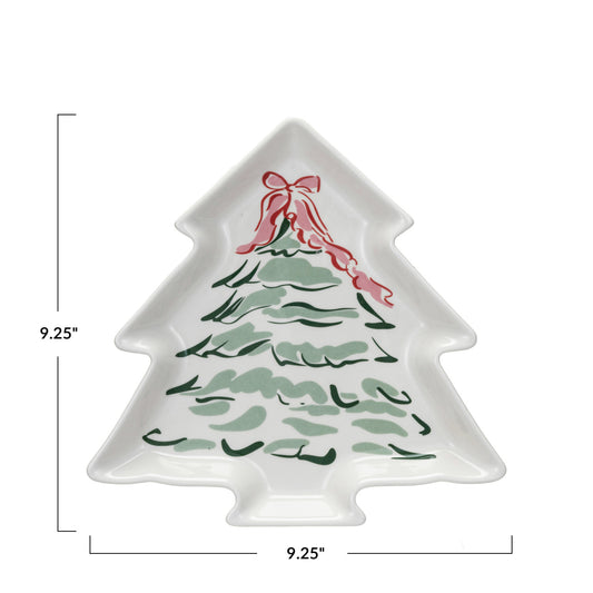 Stoneware Tree Shaped Plate