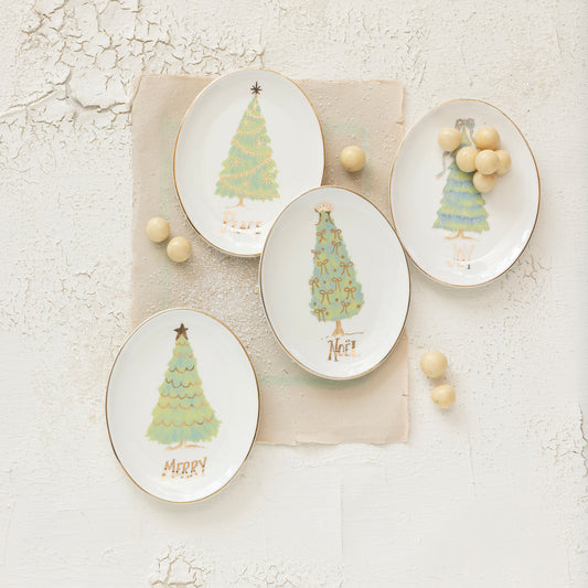 Vintage Christmas Tree Dish