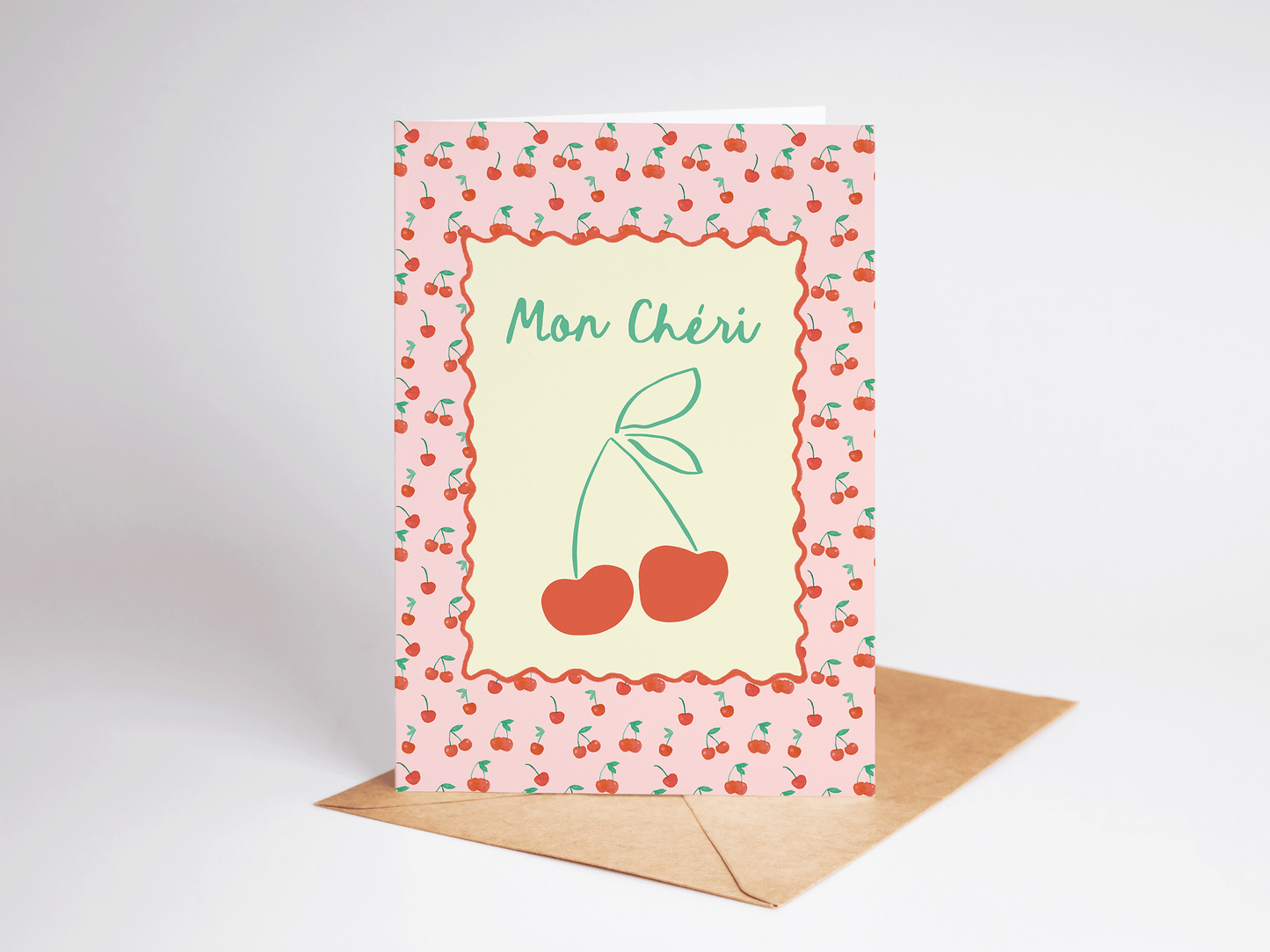 Mon Chéri Cherry Greeting Card