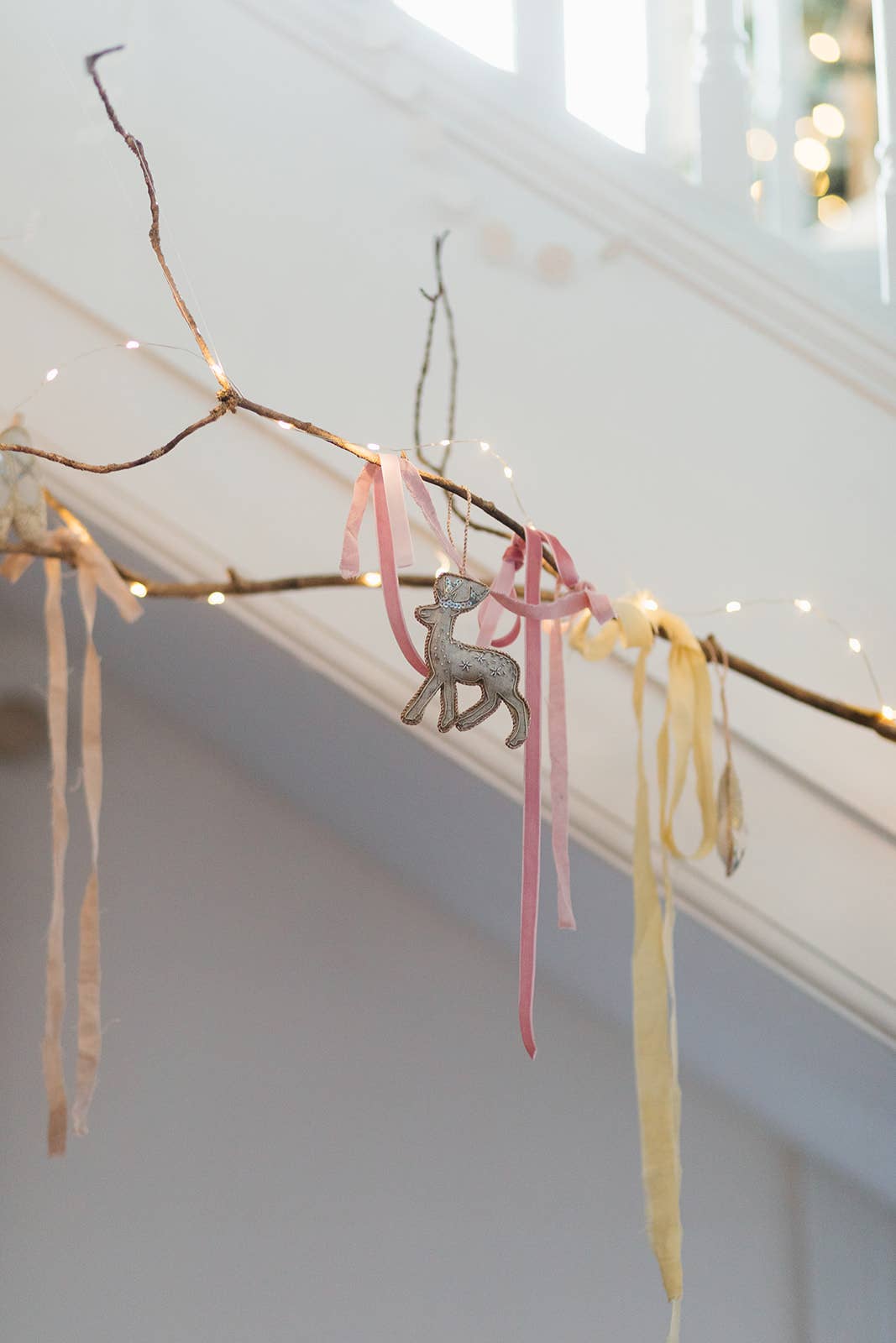 Handmade Reindeer Irish Linen Holiday Ornament