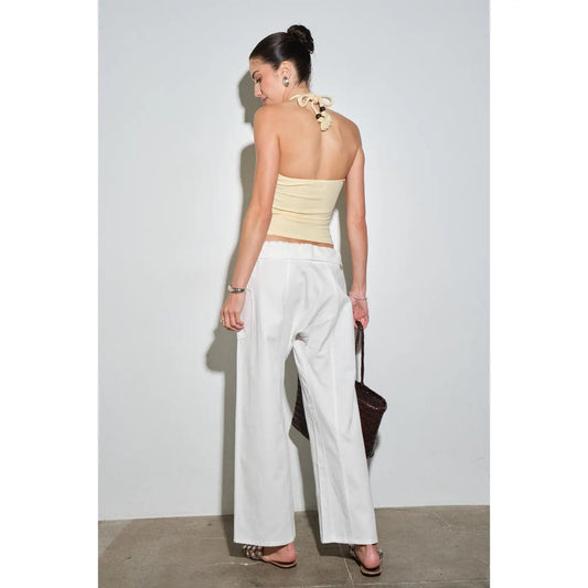 Noemie Jersey Braided Halter Keyhole Top