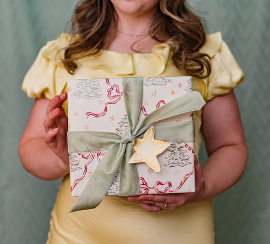Trees and Bows Gift Wrap