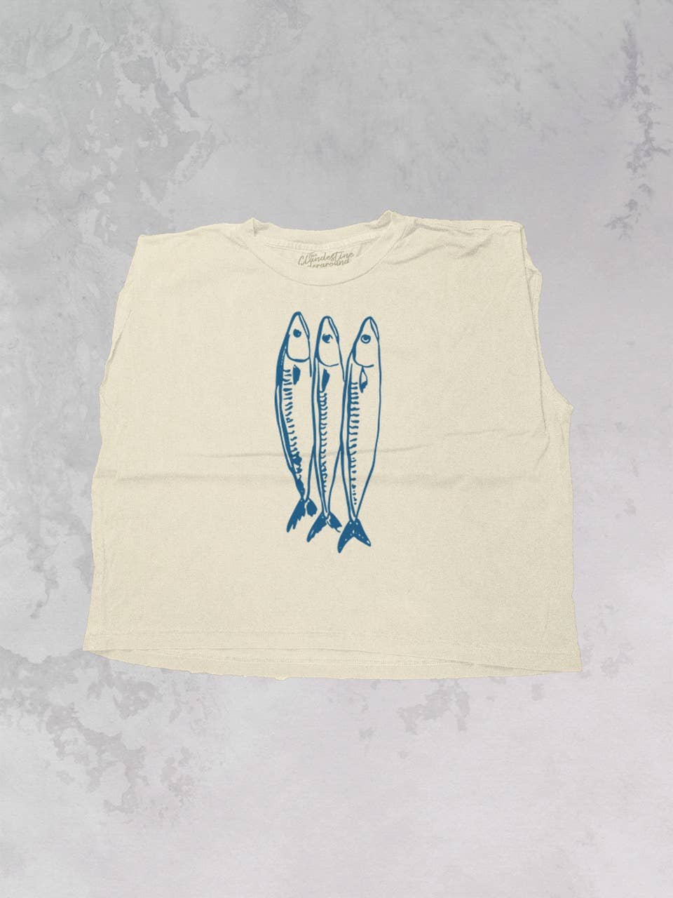 Three Little Fish, Summer Vintage Cropped Muscle Tank