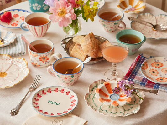 Ceramic Cappuccino Cup with Hand Painted Love - 6.7 oz