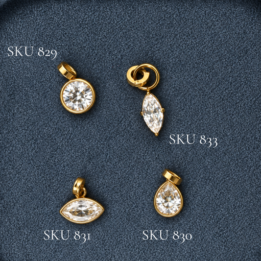 Round Crystal Charm