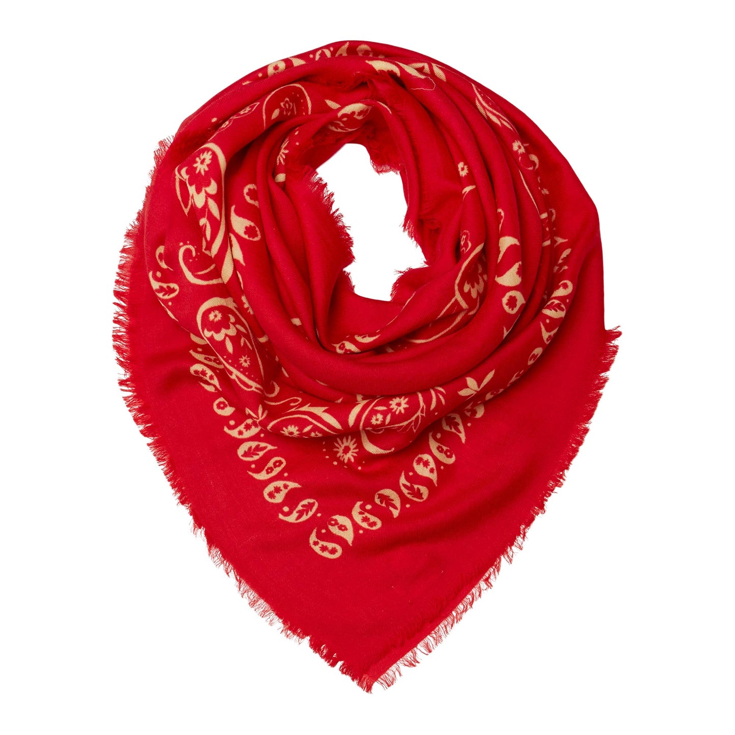 Printed XL Cashmere Bandana - Red: Blue