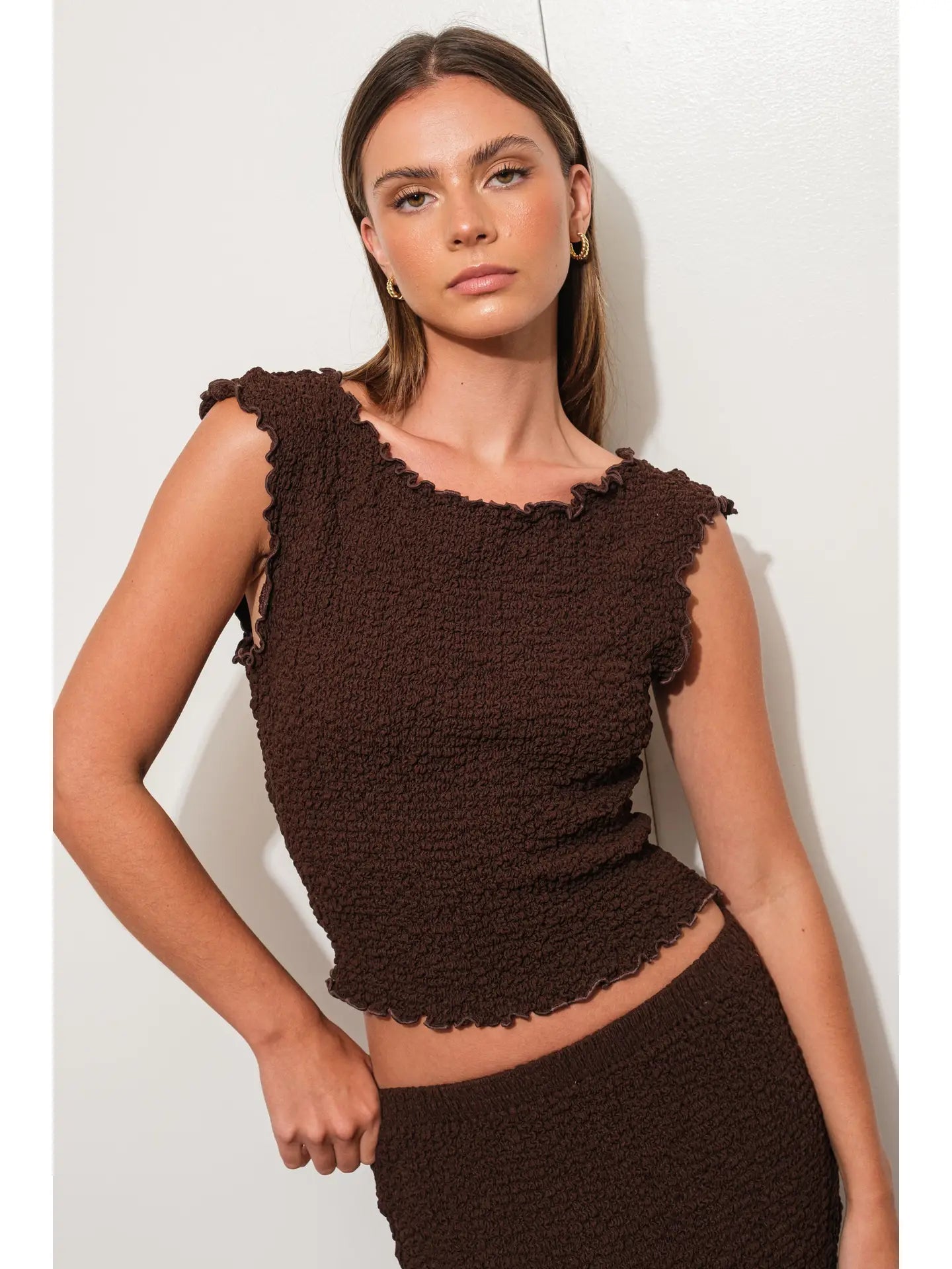 Clara Textured Boatneck Top